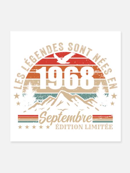 Legendär seit September 1968 | September 1968 - Poster 20x20 cm - Weiß - Vorne