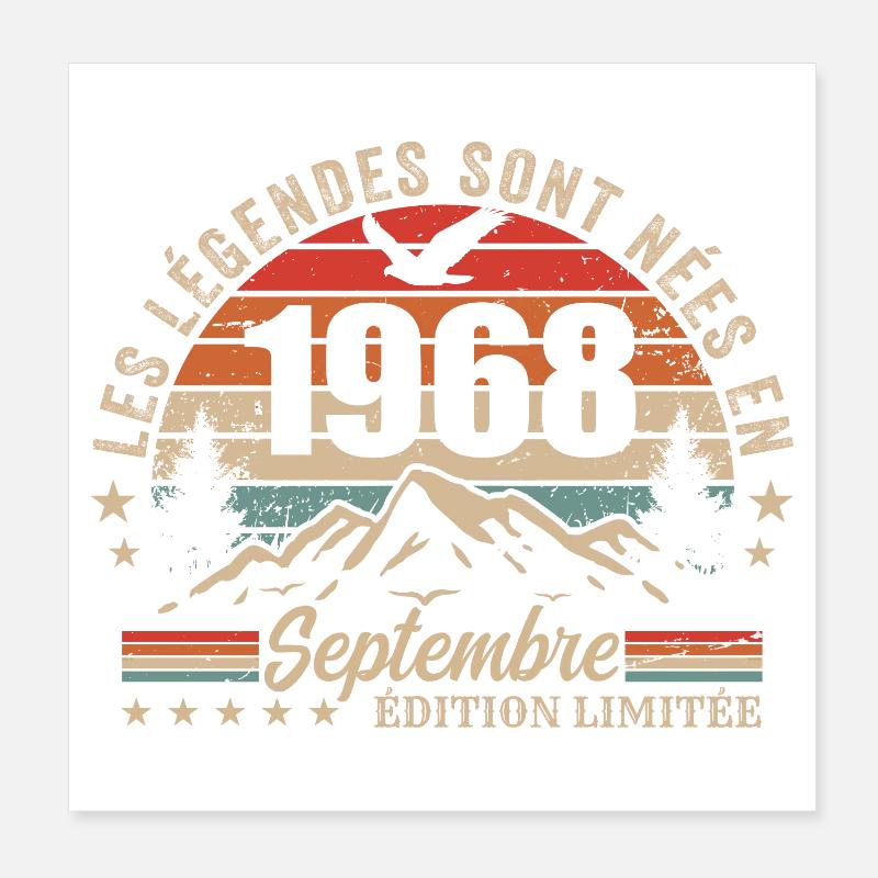 Legendary since September 1968 | September 1968 Poster 8" x 8" (20x20 cm)