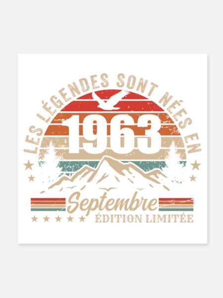 Legendär seit September 1963 | September 1963 - Poster 20x20 cm - Weiß - Vorne