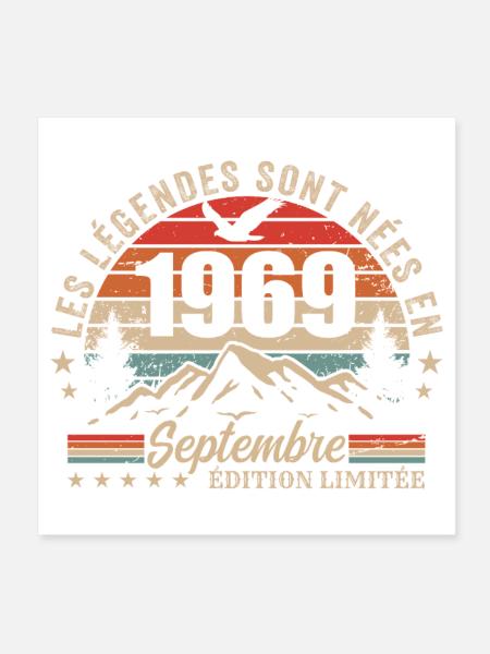 légendaire depuis septembre 1969 | septembre 1969 - Poster 20 x 20 cm - blanc - Devant