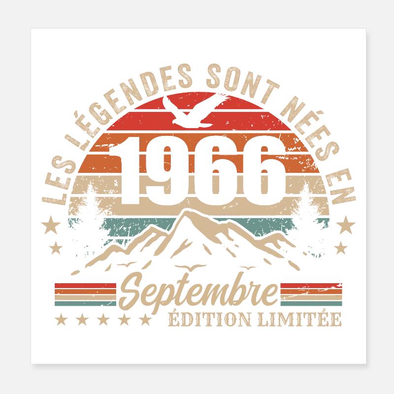légendaire depuis septembre 1966 | septembre 1966 Poster 20 x 20 cm