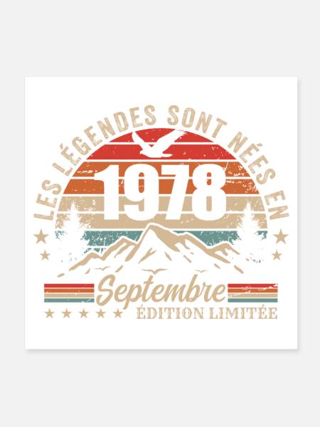 légendaire depuis septembre 1978 | septembre 1978 - Poster 20 x 20 cm - blanc - Devant