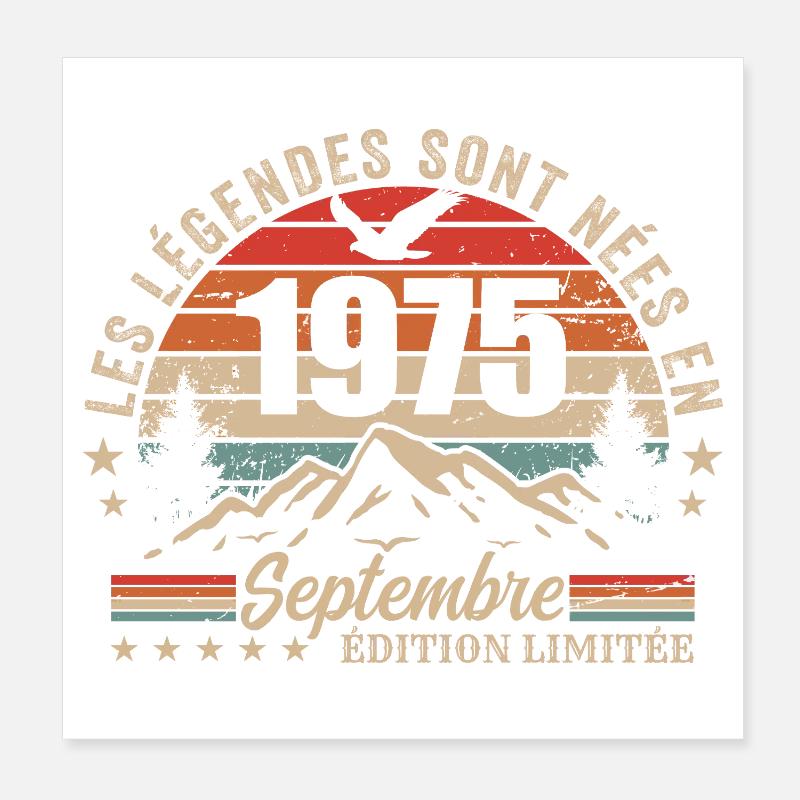 légendaire depuis septembre 1975 | septembre 1975 Poster 20 x 20 cm