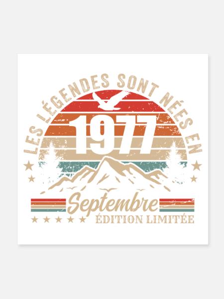 légendaire depuis septembre 1977 | septembre 1977 - Poster 20 x 20 cm - blanc - Devant