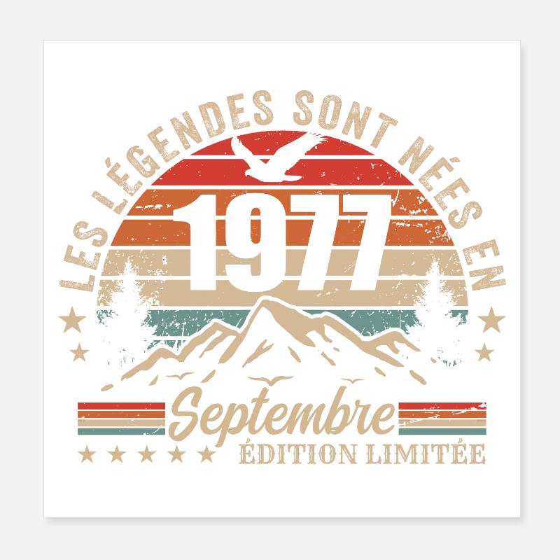 légendaire depuis septembre 1977 | septembre 1977 Poster 20 x 20 cm