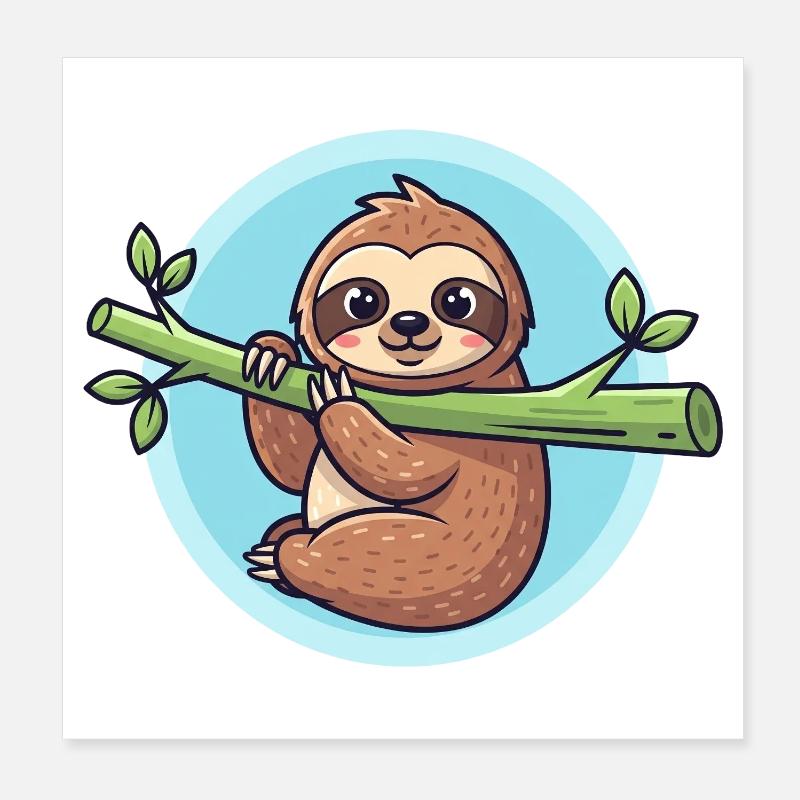 Sloth Poster 8" x 8" (20x20 cm)