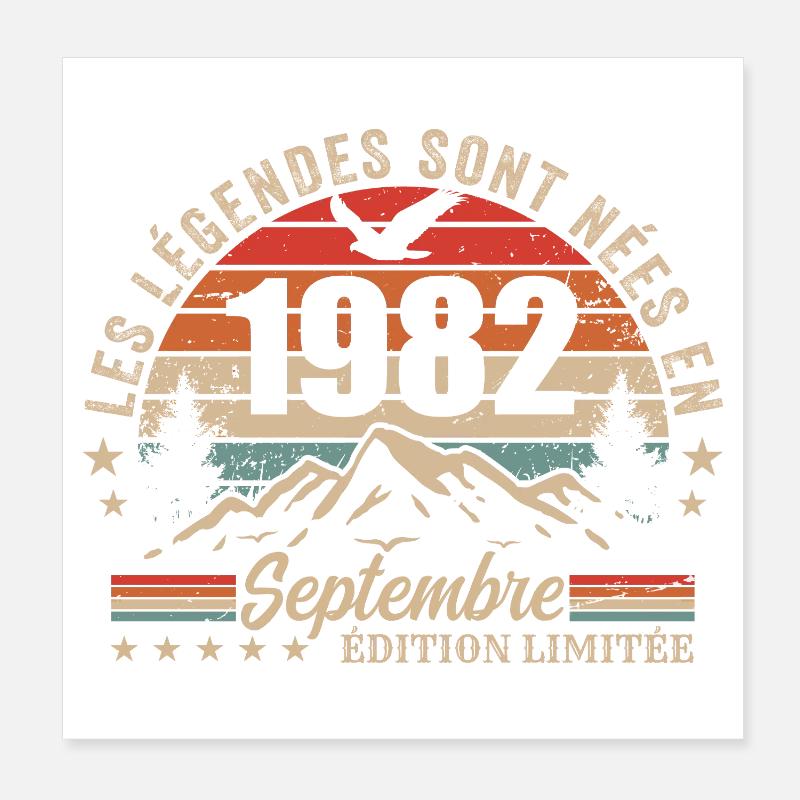 Legendary since September 1982 | September 1982 Poster 8" x 8" (20x20 cm)
