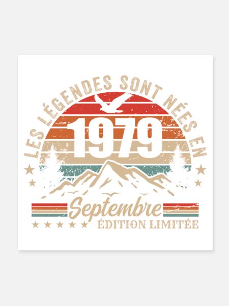 Legendär seit September 1979 | September 1979 - Poster 20x20 cm - Weiß - Vorne