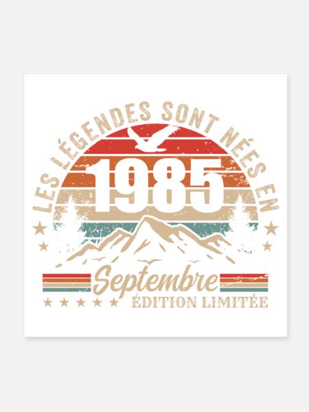 Legendär seit September 1985 | September 1985 - Poster 20x20 cm - Weiß - Vorne