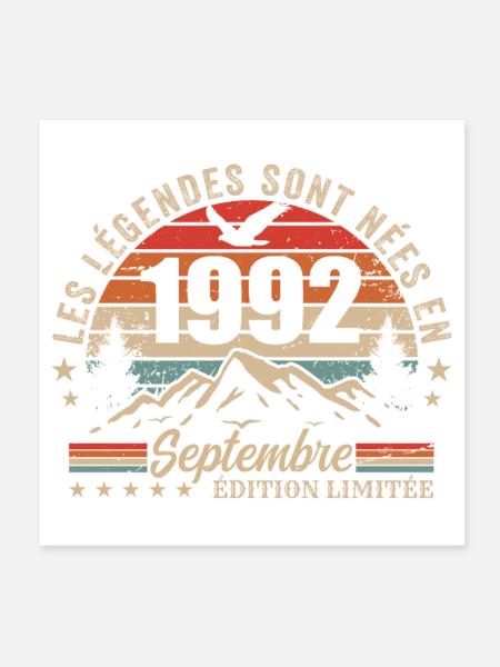Legendary since September 1992 | September 1992 - Poster 8" x 8" (20x20 cm) - white - Front