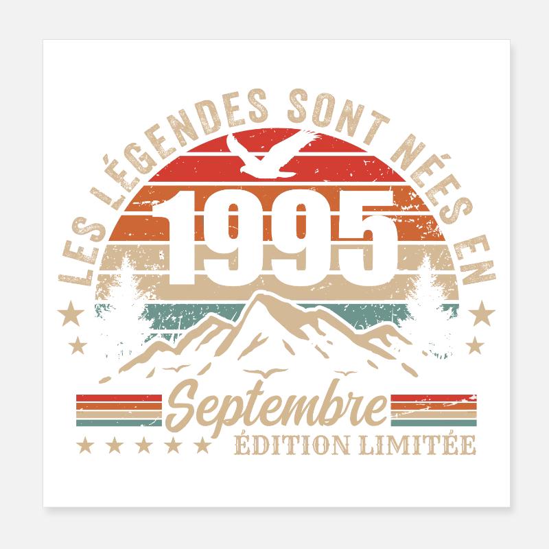 Legendär seit September 1995 | September 1995 - Poster 20x20 cm - Weiß