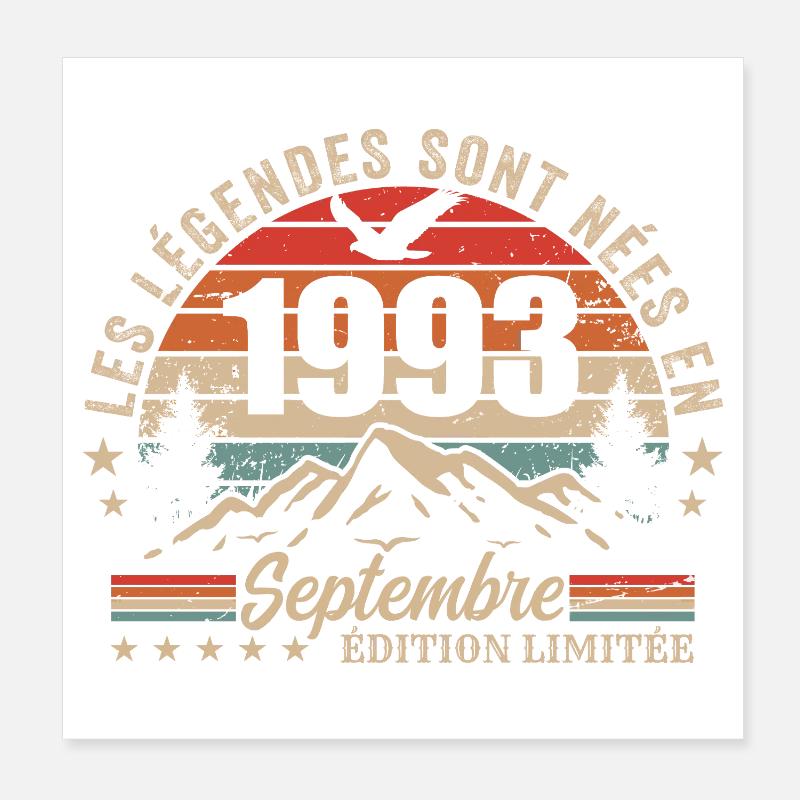 légendaire depuis septembre 1993 | septembre 1993 Poster 20 x 20 cm
