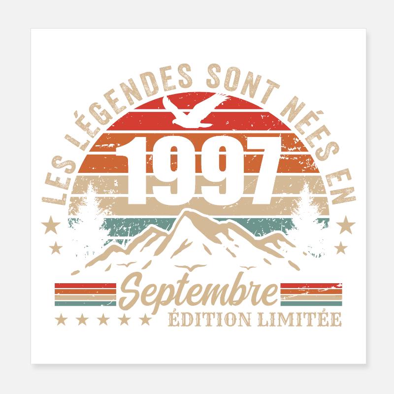 Legendary since September 1997 | September 1997 Poster 8" x 8" (20x20 cm)