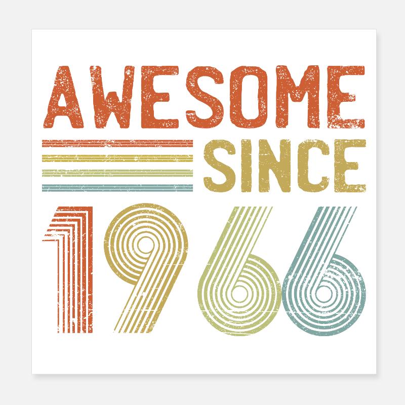 Retro 1960s Inspired Typography Design Poster 8" x 8" (20x20 cm)