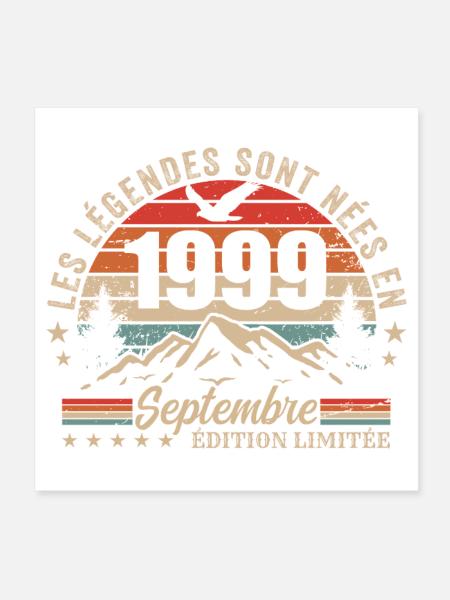 Legendär seit September 1999 | September 1999 - Poster 20x20 cm - Weiß - Vorne