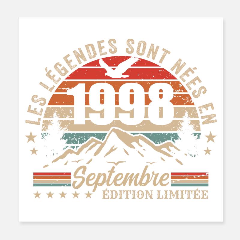légendaire depuis septembre 1998 | septembre 1998 Poster 20 x 20 cm