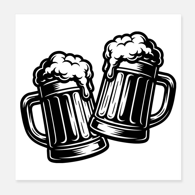 Bier Anstoßen Prost Poster 20x20 cm
