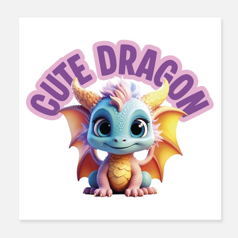 Cute Dragon Poster 8" x 8" (20x20 cm)