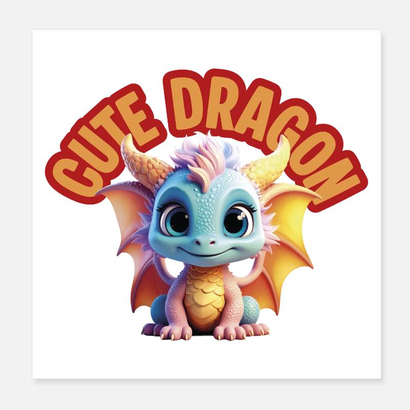 Dragon mignon Poster 20 x 20 cm
