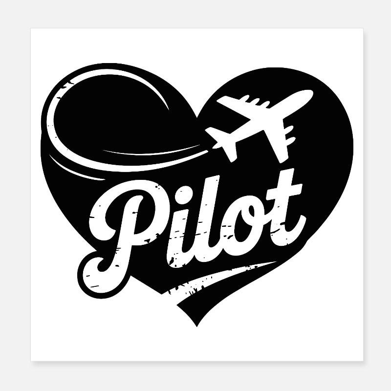 Conception de cœur pilote Poster 20 x 20 cm