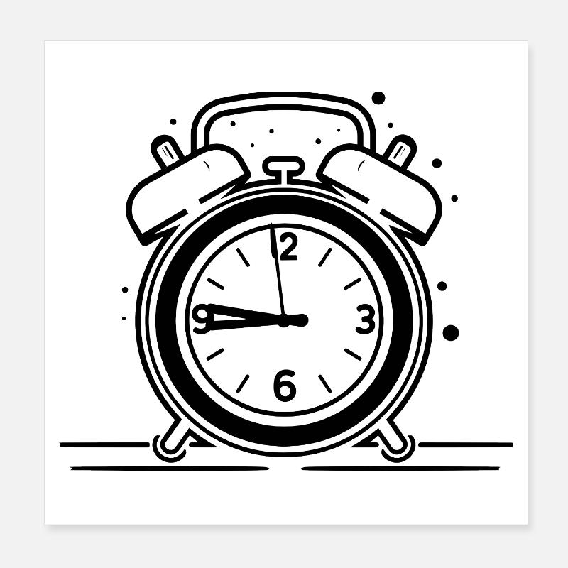 Wecker Uhr Poster 20x20 cm
