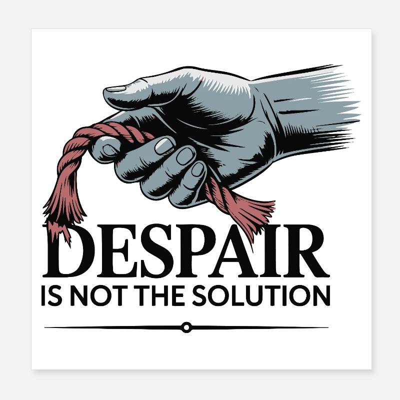 Resilient Hand Holding Frayed Rope Poster 8" x 8" (20x20 cm)
