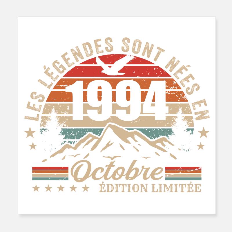 Oktober 1994 Geburtstagsgeschenk 1994 Oktober 1994 Poster 20x20 cm