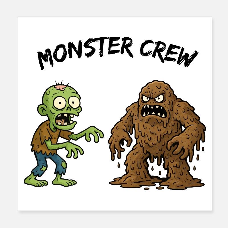 Duo de zombies et de monstres de boue Poster 20 x 20 cm