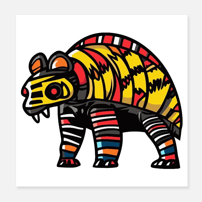 Armadillo Halloween Comic Funny Poster 8" x 8" (20x20 cm)