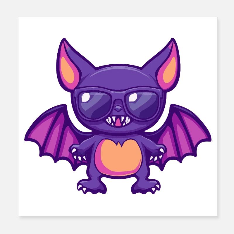 Bat Halloween Poster 8" x 8" (20x20 cm)
