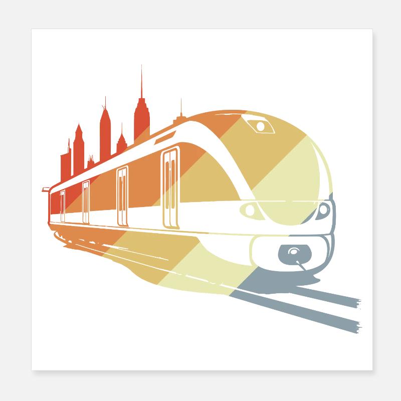 Vintage Eisenbahn Skizze Poster 20x20 cm
