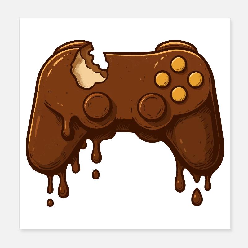 Chocolate Gamepad Drops Poster 8" x 8" (20x20 cm)