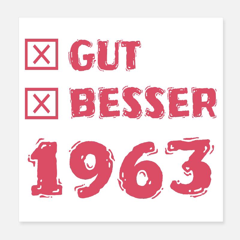 Année 1963 Poster 20 x 20 cm