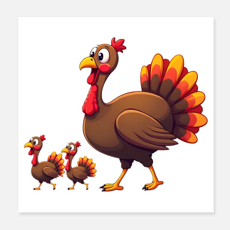 Bébé dinde de Thanksgiving Poster 20 x 20 cm