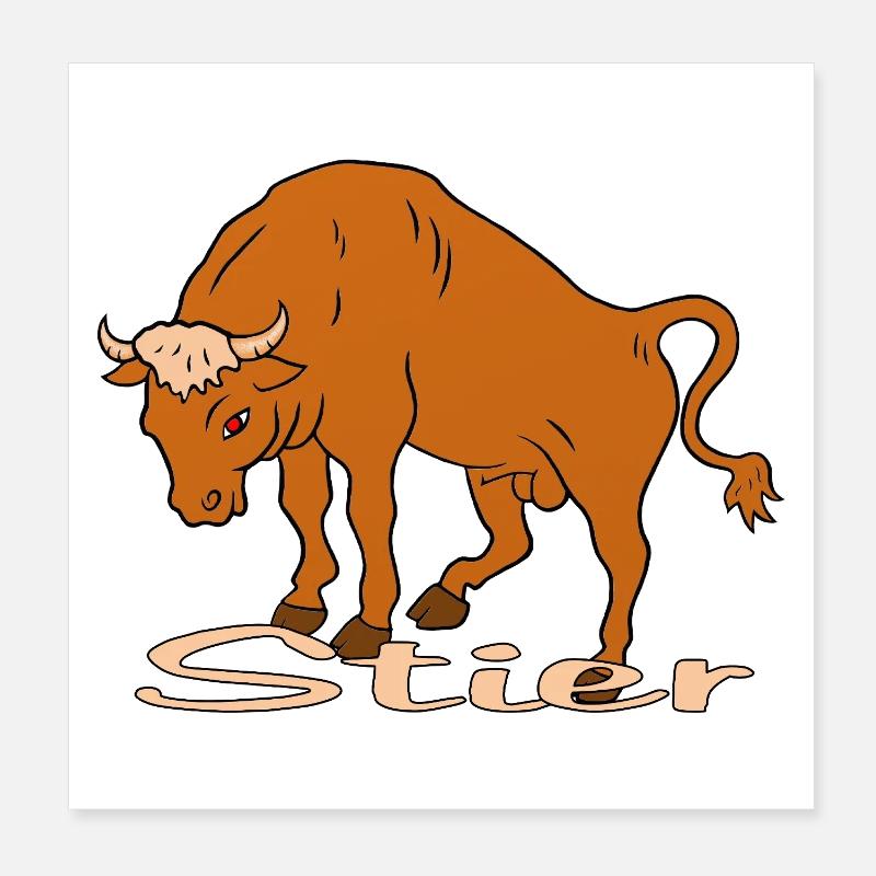Sternzeichen Stier Poster 20x20 cm
