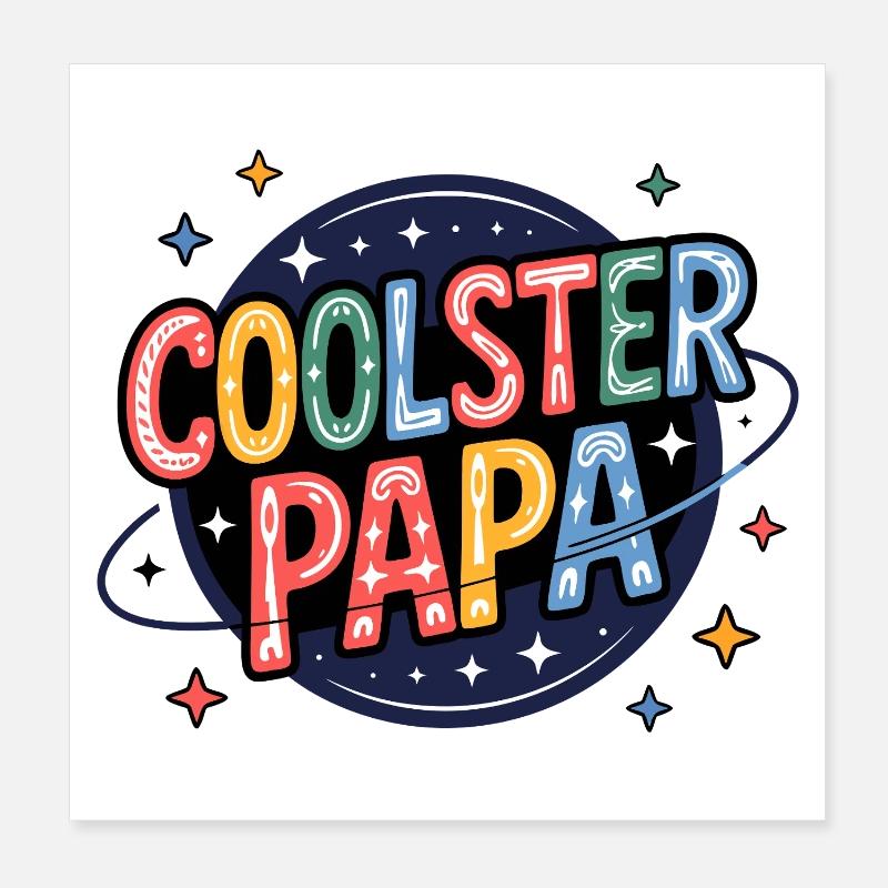 Coolster Papa – bunte Typografie Poster 20x20 cm