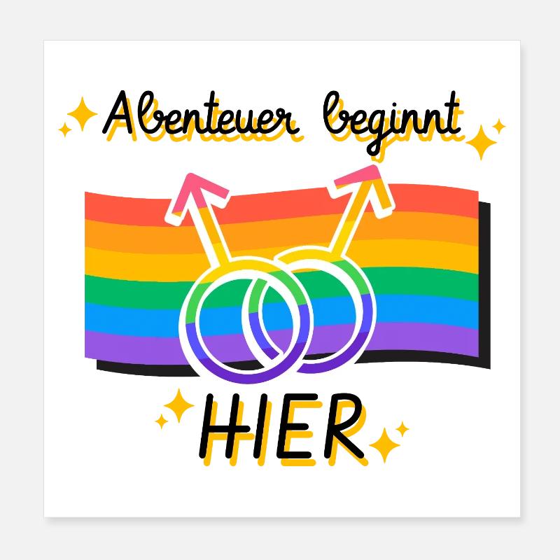 Vernetzte Pride Geschlechtsymbole Poster 20x20 cm