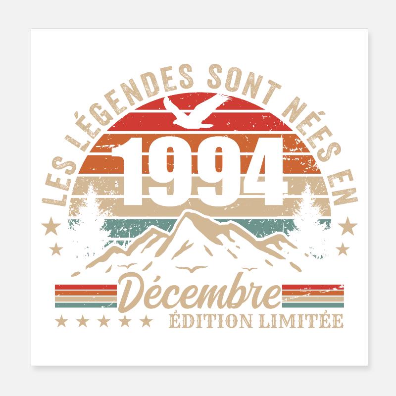 Retro Dezember 1994 - 31 Jahre Geschenk Poster 20x20 cm