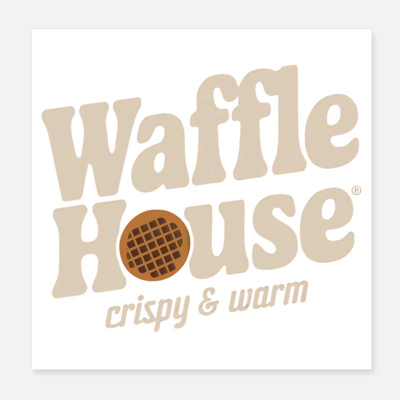 Waffle House – Crispy & Warm Poster 8" x 8" (20x20 cm)