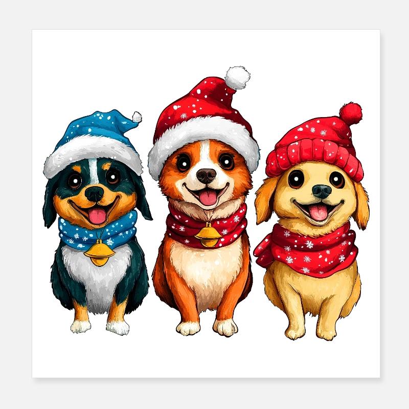 Chien du Père Noël Poster 20 x 20 cm