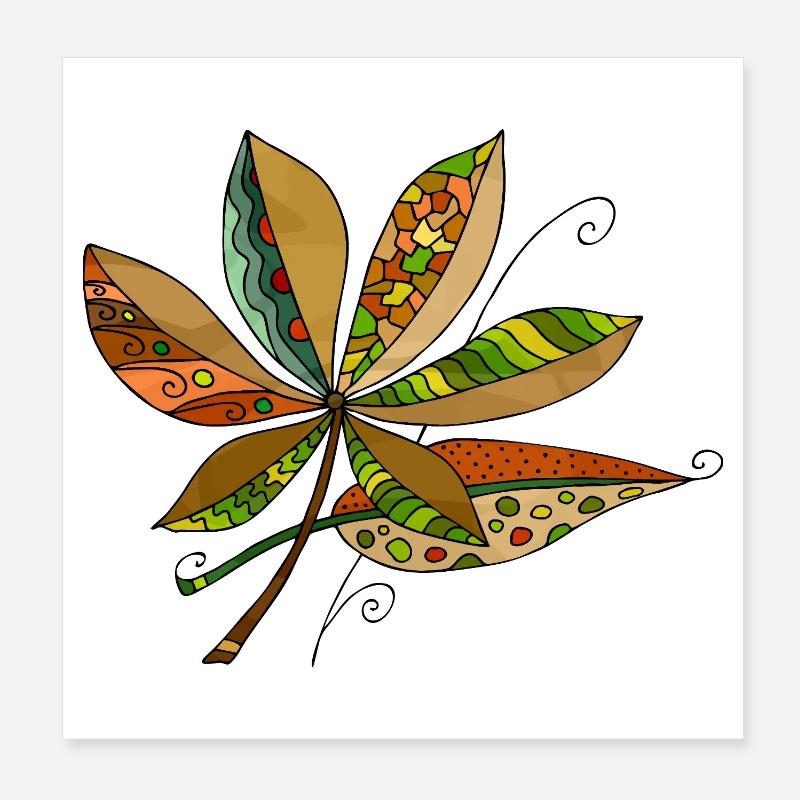 feuilles Poster 20 x 20 cm
