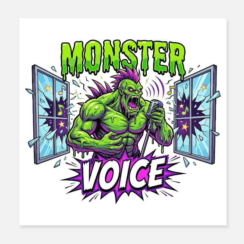 Rocker Voix Monstrueuse Poster 20 x 20 cm
