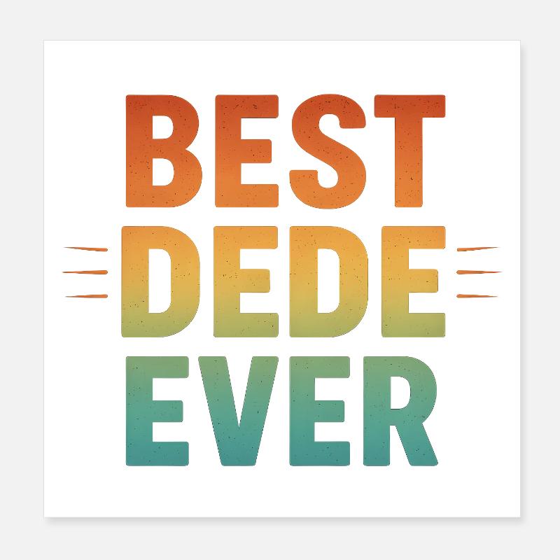 BEST DEDE EVER - Türkischer Opa Retro Geschenk Poster 20x20 cm
