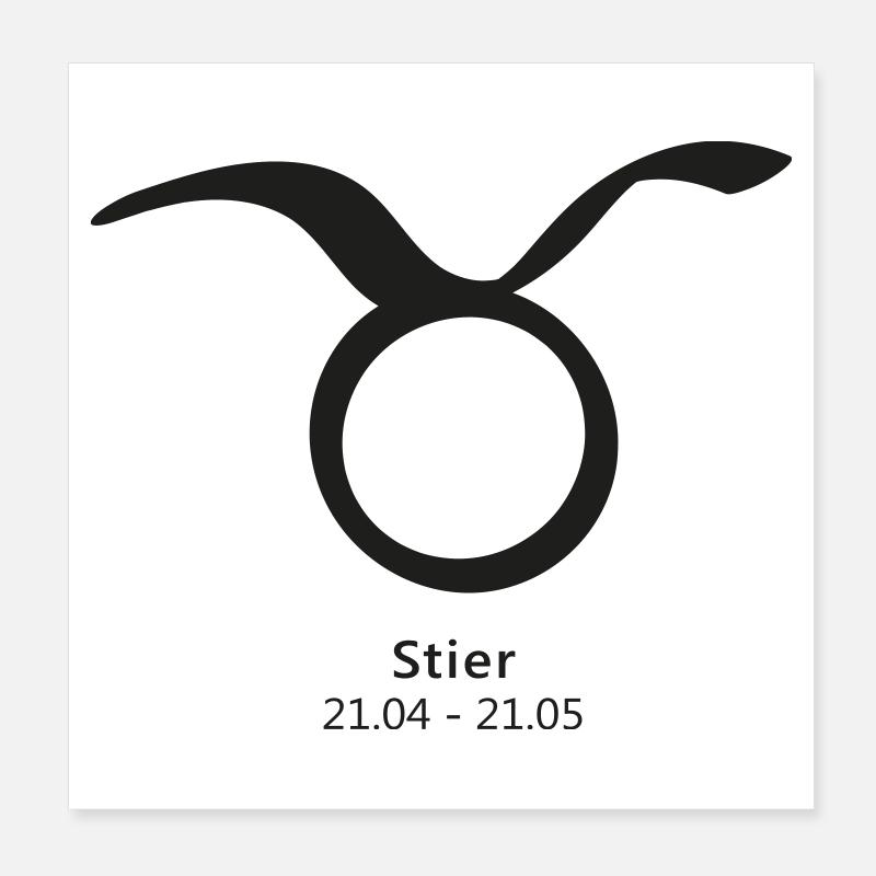 Stier Taurus Symbol 21.04–21.05 Sternzeichen Poster 20x20 cm
