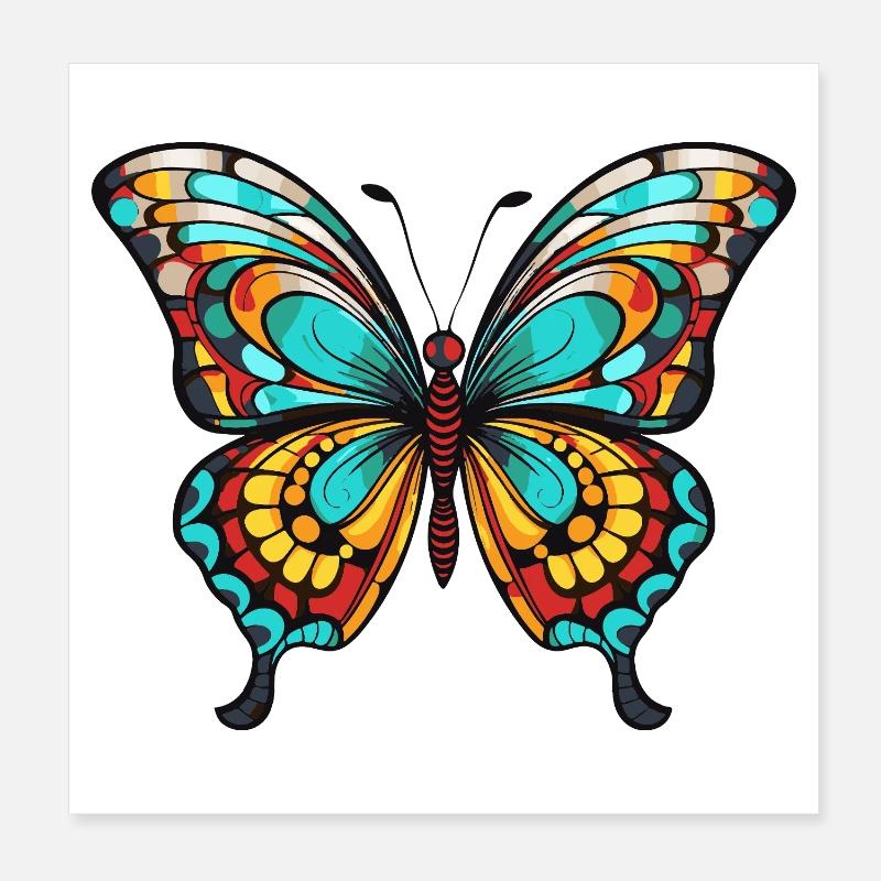 Colorful butterfly Poster 8" x 8" (20x20 cm)