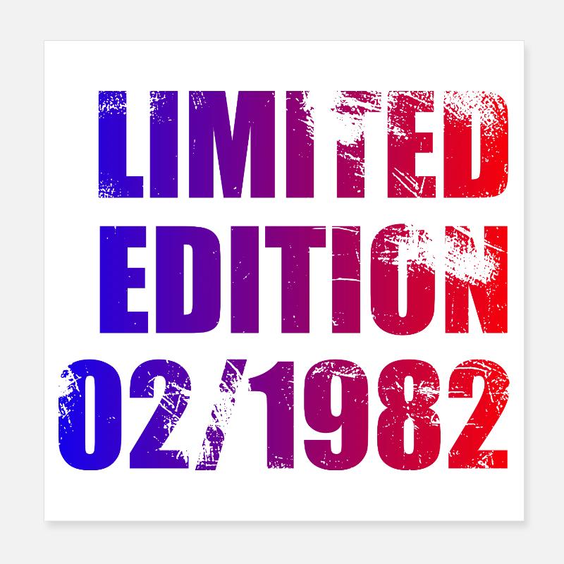 44e anniversaire Édition Limitée 02/1982 Poster 20 x 20 cm