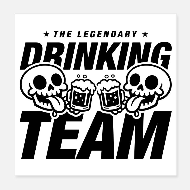 Drinking Team Skelett Bier Poster 20x20 cm