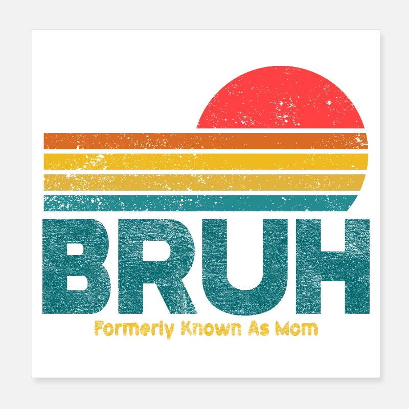 Coucher de soleil rétro Bruh Mama Poster 20 x 20 cm