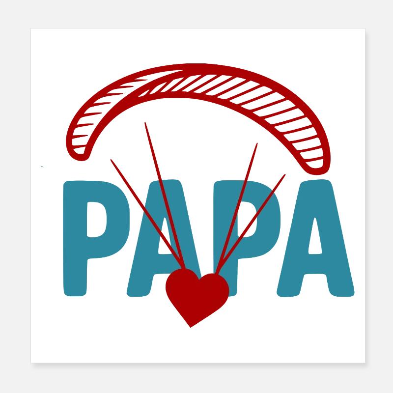 Papa Paragliding Herz Poster 20x20 cm