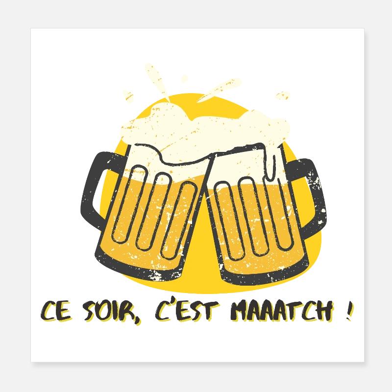 Fußball heute Abend ist ein Spiel mit Bier Poster 20x20 cm